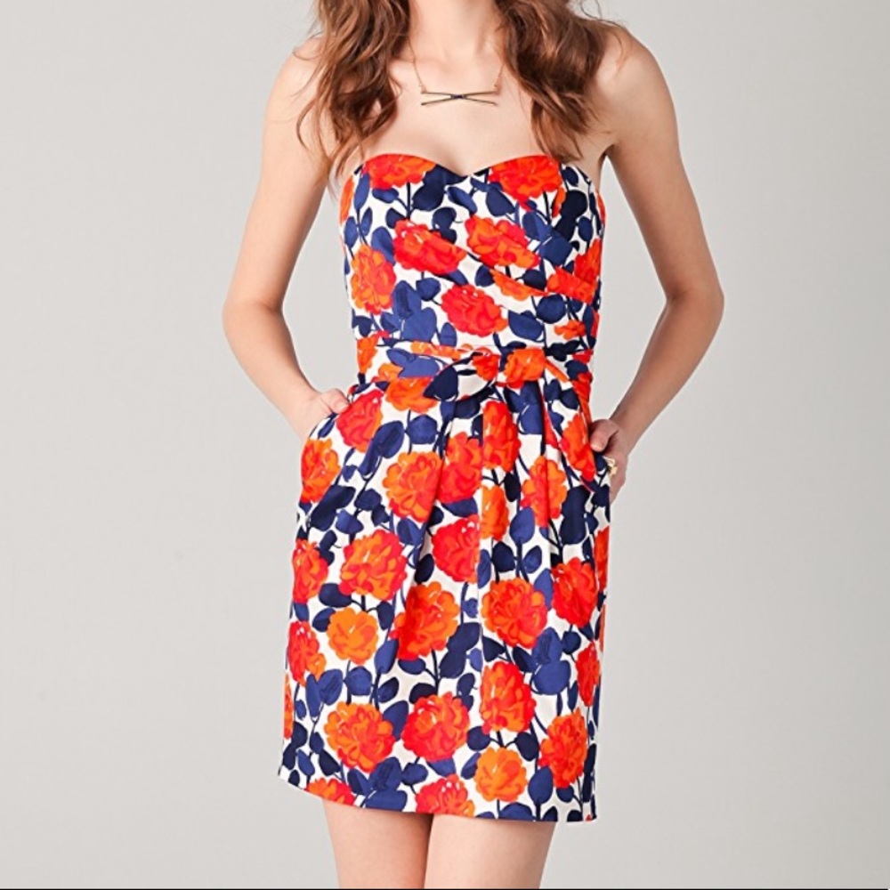 Shoshanna Floral Strapless Dress NWOT